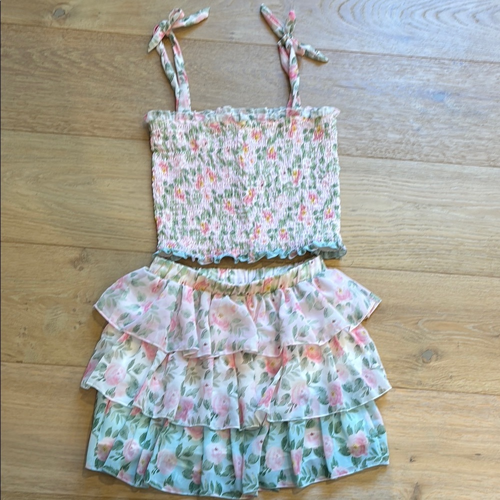 Flowers by Zoe Pink and Green Kids Matching Set